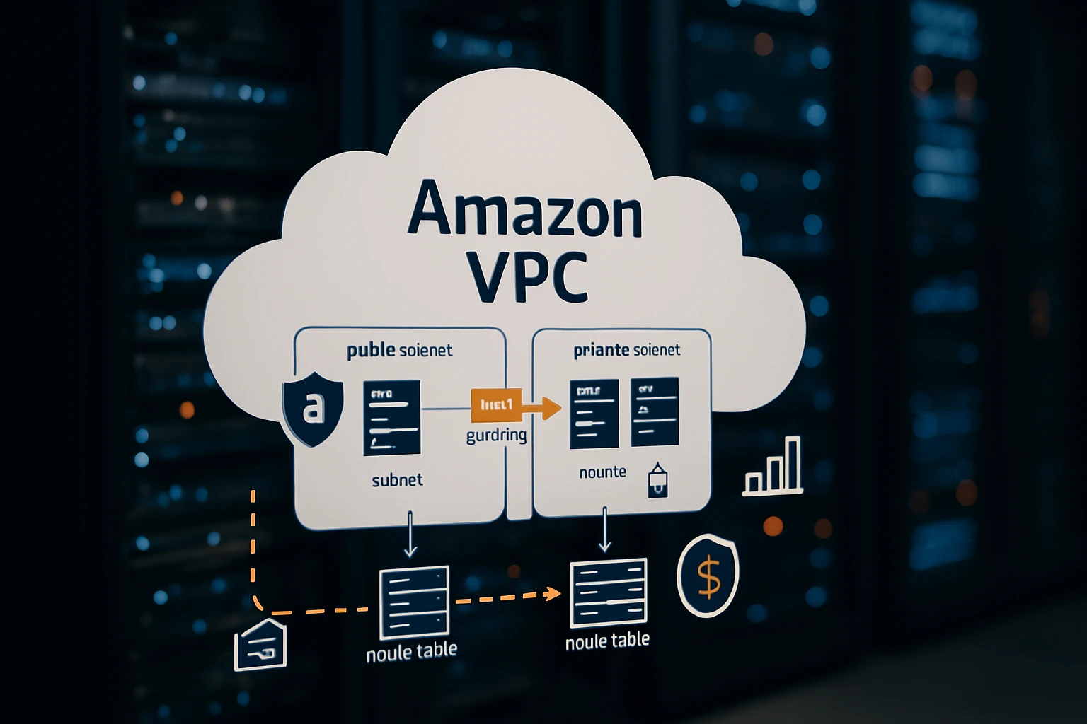Diagram illustrating Amazon VPC architecture with public and private subnets.